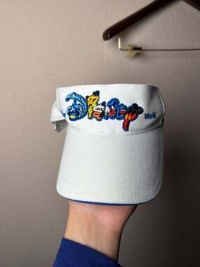Walt Disney World Character Alphabet Embroidered White Visor - Adult